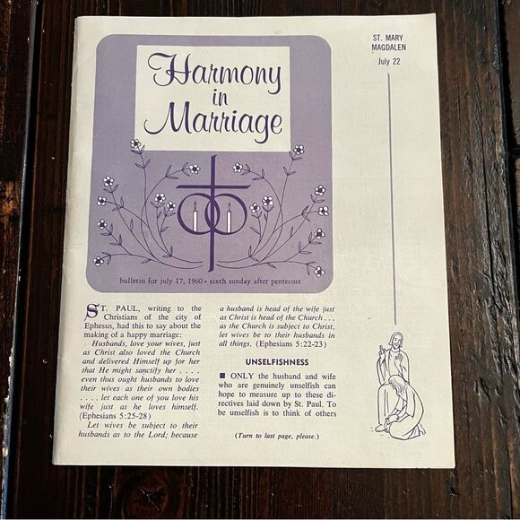 Redemptorist Church Bulletin (Vintage 7/22/1960) - Picture 1 of 4